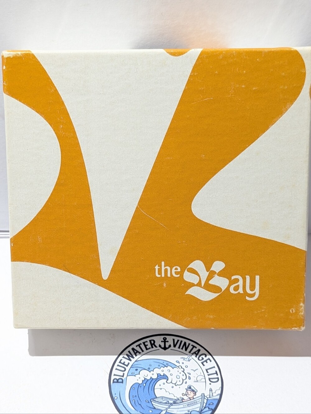 1970s The Bay Department Store — Vintage Orange & White Retro Gift Box